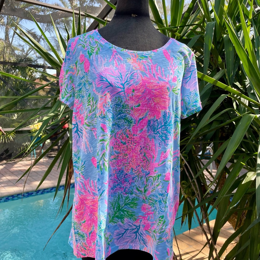 NWT Lilly Pulitzer Etta Scoop-neck Celestial Blue Cay To My Heart